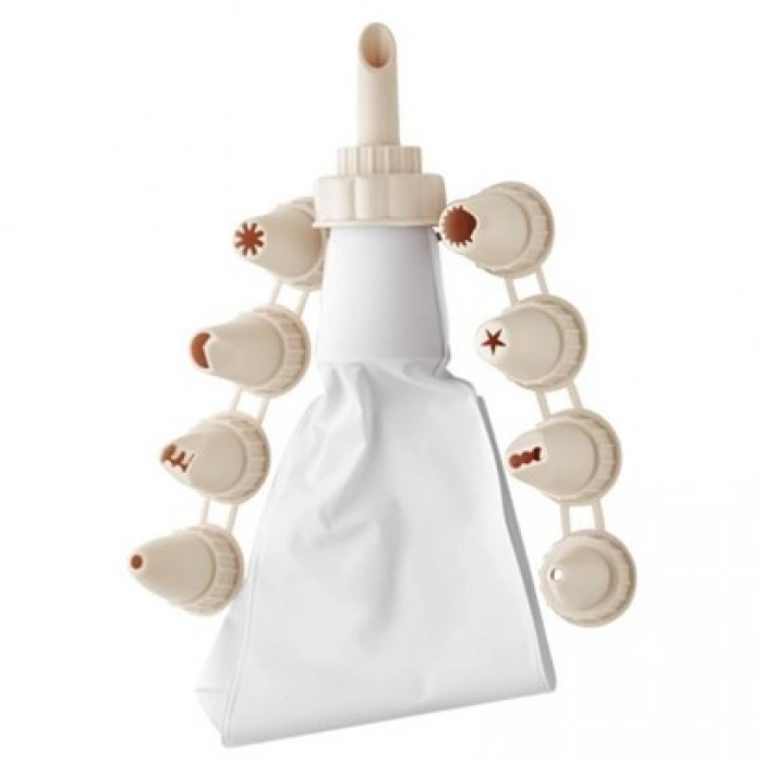 TUFEYO 9 Başlıklı Pasta Süsleme Krema Torbası Dekoratif Kek Krema Poşeti