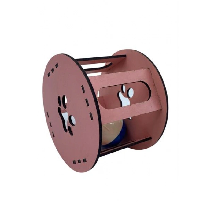 TUFEYO Ahşap Kafes Renkli Toplu Kedi Patisi Desenli Sesli Kedi Oyuncağı