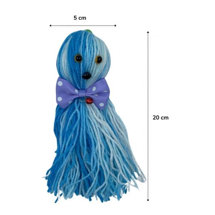 TUFEYO Ahtapot Şekilli Zilli Ve İpli Rengarenk Püsküllü Sevimli Kedi Oyuncağı