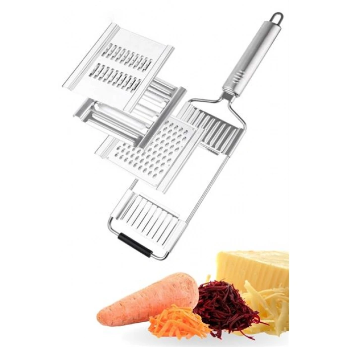 TUFEYO Ayarlanabilir 3 Farklı Başlıklı Tutmalı Sebze Dilimleyici Peynir Rendeleyici Aparat