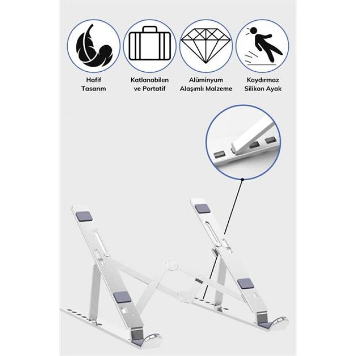 TUFEYO Ayarlanabilir Dizüstü Destek Tabanı Tamamen Katlanabilir Taşınabilir Laptop Yükseltici