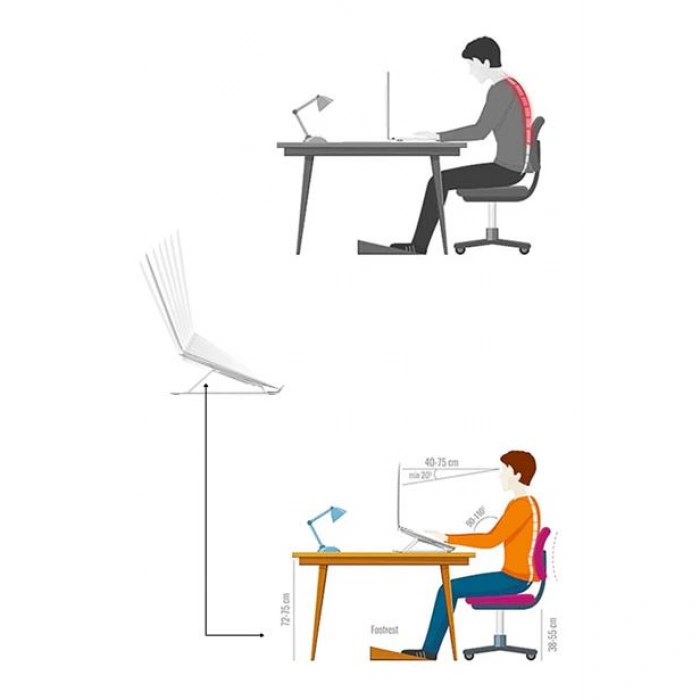 TUFEYO Ayarlanabilir Dizüstü Destek Tabanı Tamamen Katlanabilir Taşınabilir Laptop Yükseltici