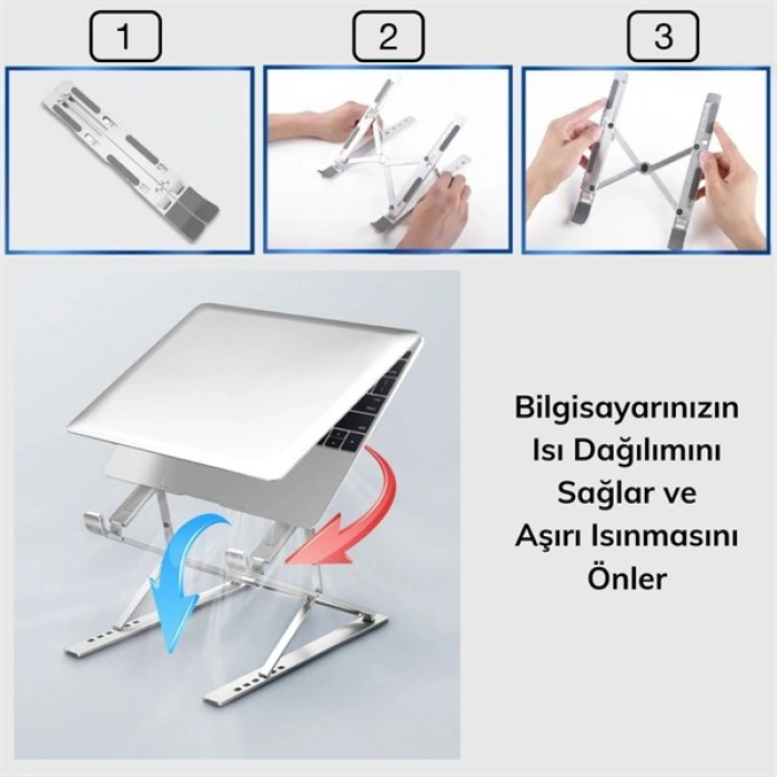 TUFEYO Ayarlanabilir Dizüstü Destek Tabanı Tamamen Katlanabilir Taşınabilir Laptop Yükseltici