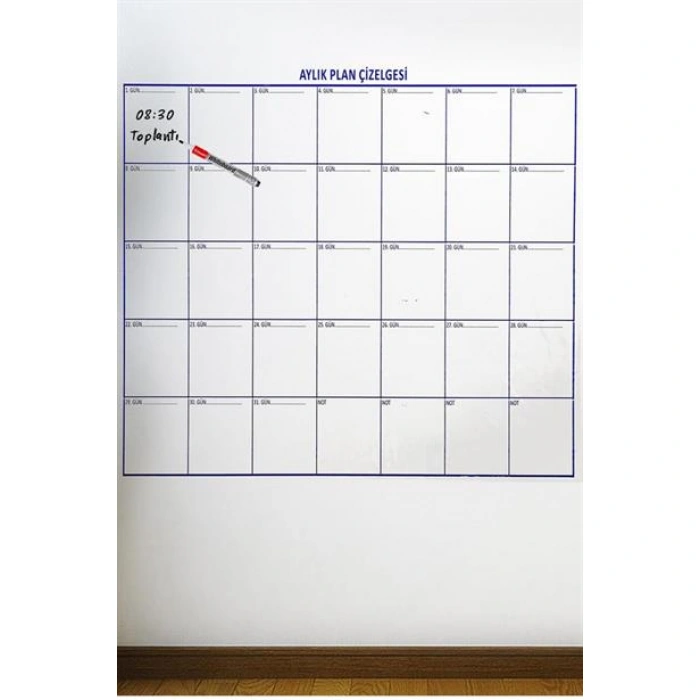 TUFEYO Aylık Planlayıcı Manyetik Duvar Stickerı Takvim Plan Çizelgesi