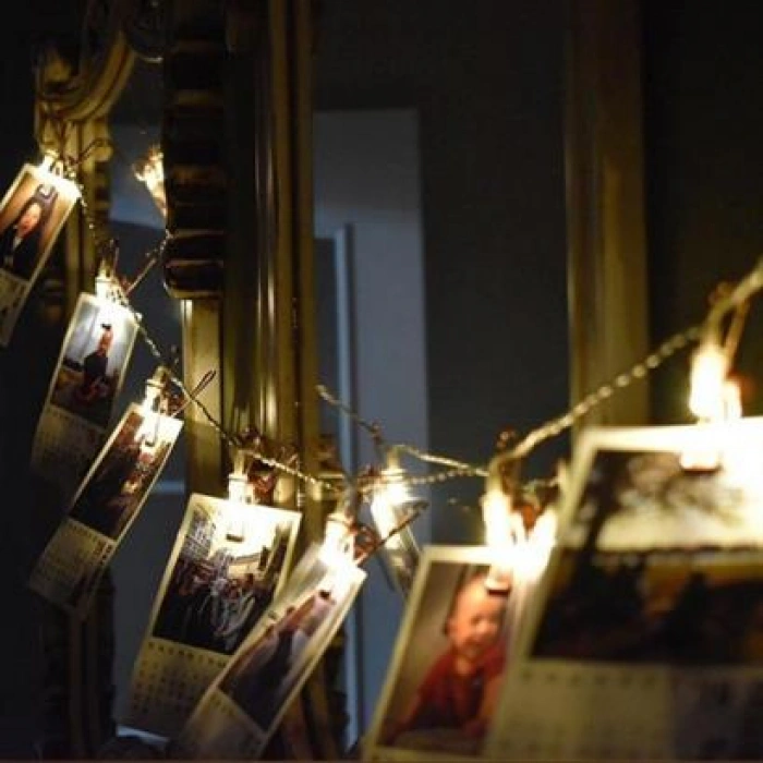 TUFEYO Bakır Renkli Led Işıklı Fotoğraf Asma Işık Süsleme Mandalları