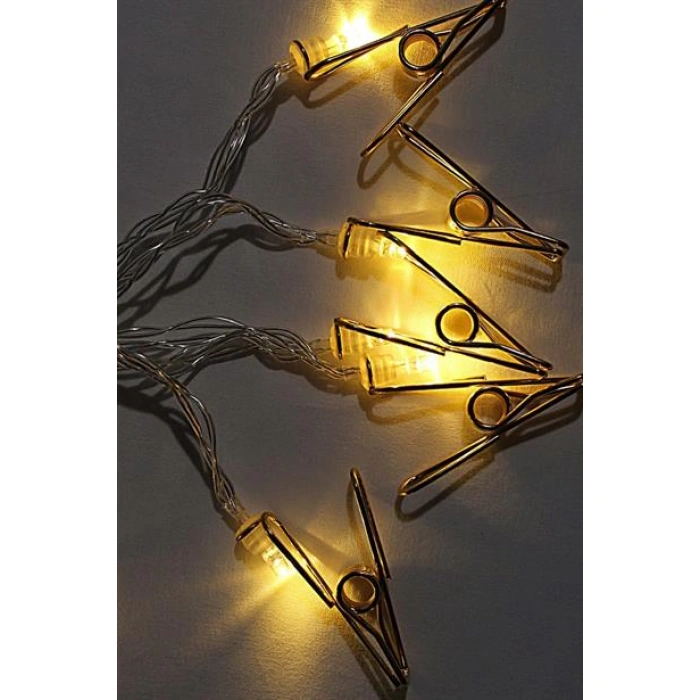 TUFEYO Bakır Renkli Led Işıklı Fotoğraf Asma Işık Süsleme Mandalları