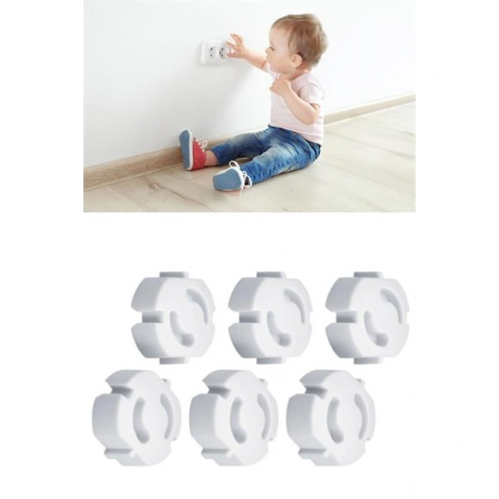 TUFEYO Bebek Çocuk Priz Koruma Kapağı (6 Adet) Çocuk Güvenliği, Priz Muhafazası, Priz Kapatıcı