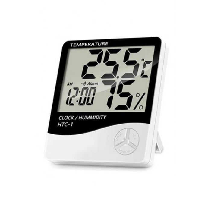 TUFEYO Bebek Odası Masaüstü Dijital Termometre Nem Ölçer Higrometre Saat