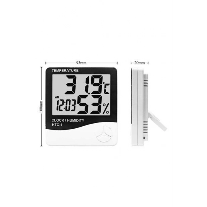 TUFEYO Bebek Odası Masaüstü Dijital Termometre Nem Ölçer Higrometre Saat