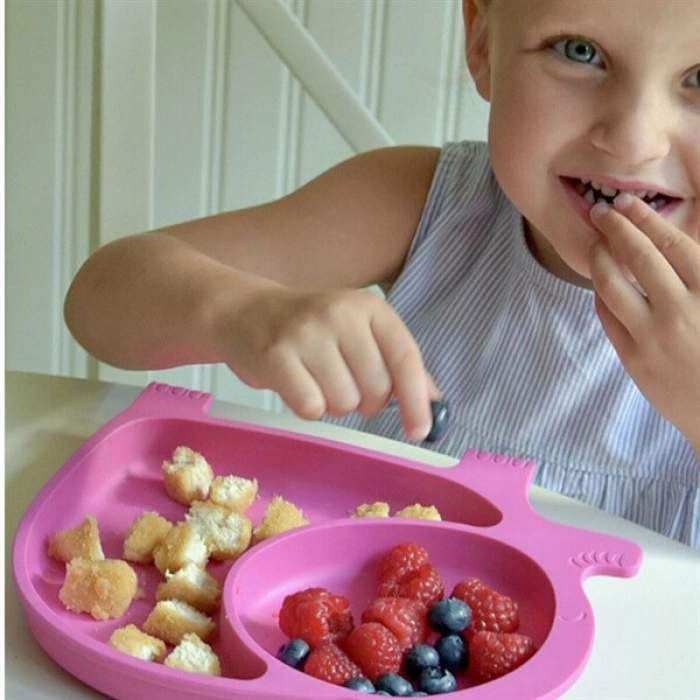 TUFEYO Bebek ve Çocuk için Sevimli Fil Model Desenli Yemek Bebek Mama Kabı Bölmeli Tabak