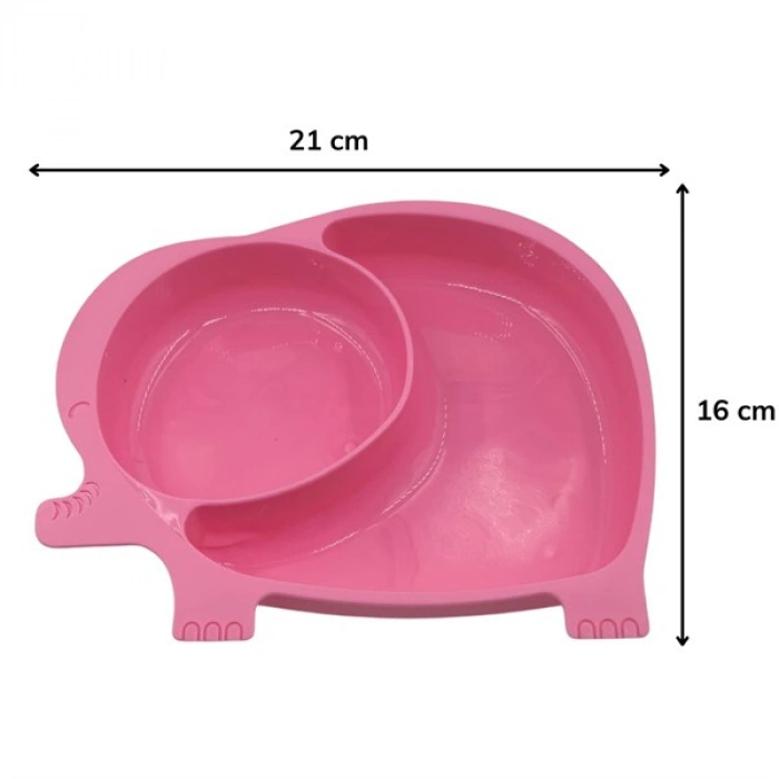 TUFEYO Bebek ve Çocuk için Sevimli Fil Model Desenli Yemek Bebek Mama Kabı Bölmeli Tabak