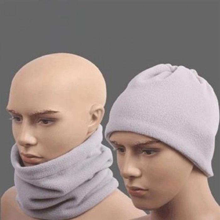 TUFEYO Beyaz Renki Çok Fonksiyonlu Unisex Polar Bere Boyunluk Saç Bandı