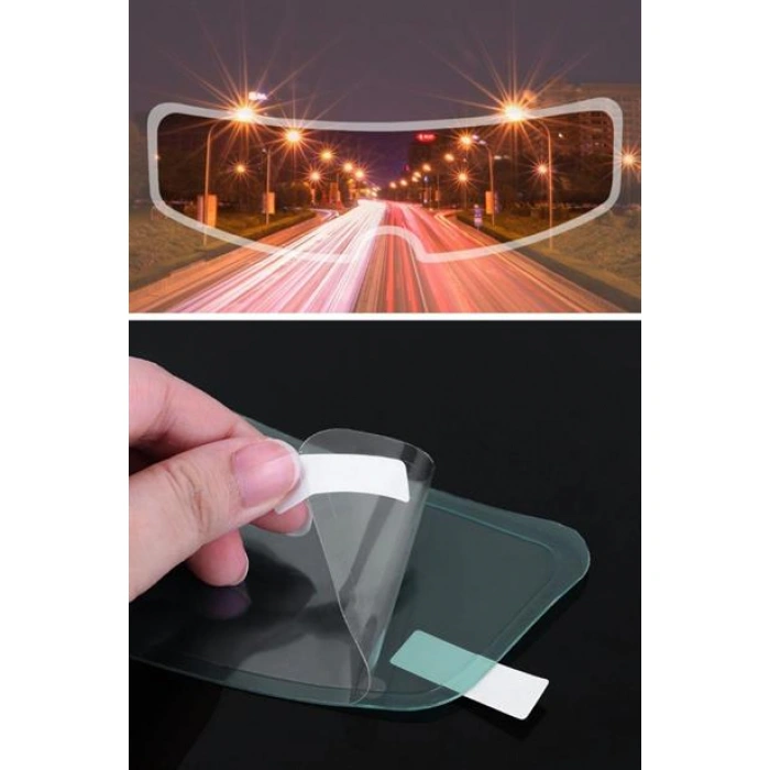 TUFEYO Buğu Önleyici Motosiklet Kaskı Vizörü Su Geçirmez Dayanıklı Çizik Koruma Lens Filmi