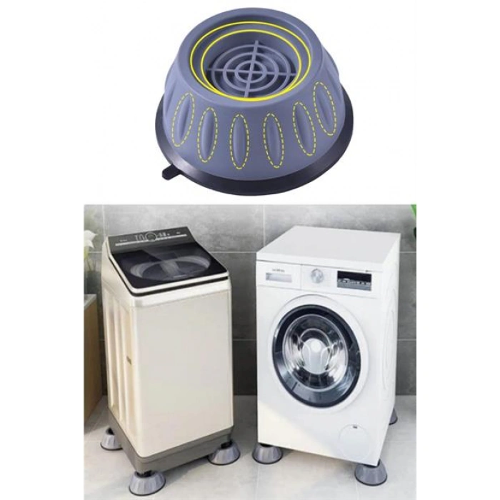 TUFEYO Çamaşır Makinesi Sarsıntı Titreşim Ses Önleyici Kaydırmaz Ayak 4lü Set