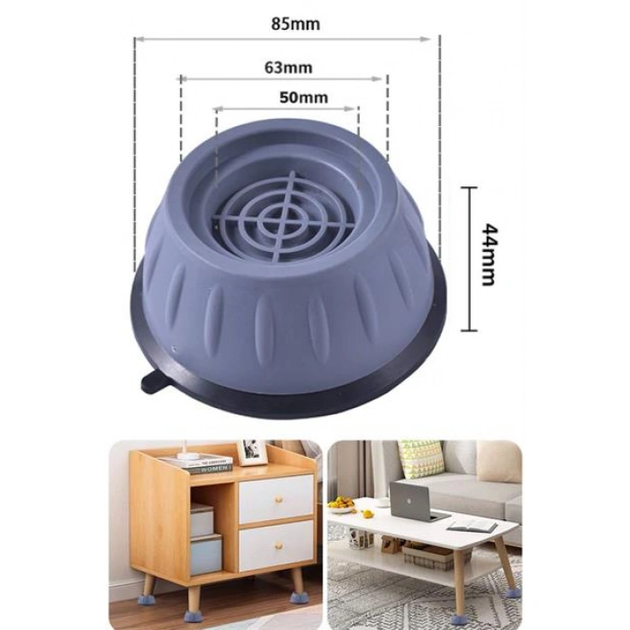 TUFEYO Çamaşır Makinesi Sarsıntı Titreşim Ses Önleyici Kaydırmaz Ayak 4lü Set