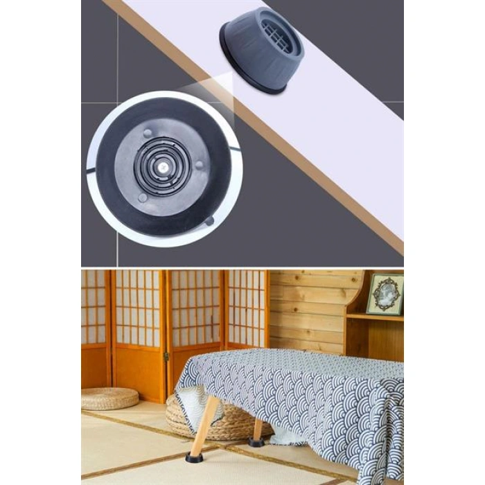 TUFEYO Çamaşır Makinesi Sarsıntı Titreşim Ses Önleyici Kaydırmaz Ayak 4lü Set