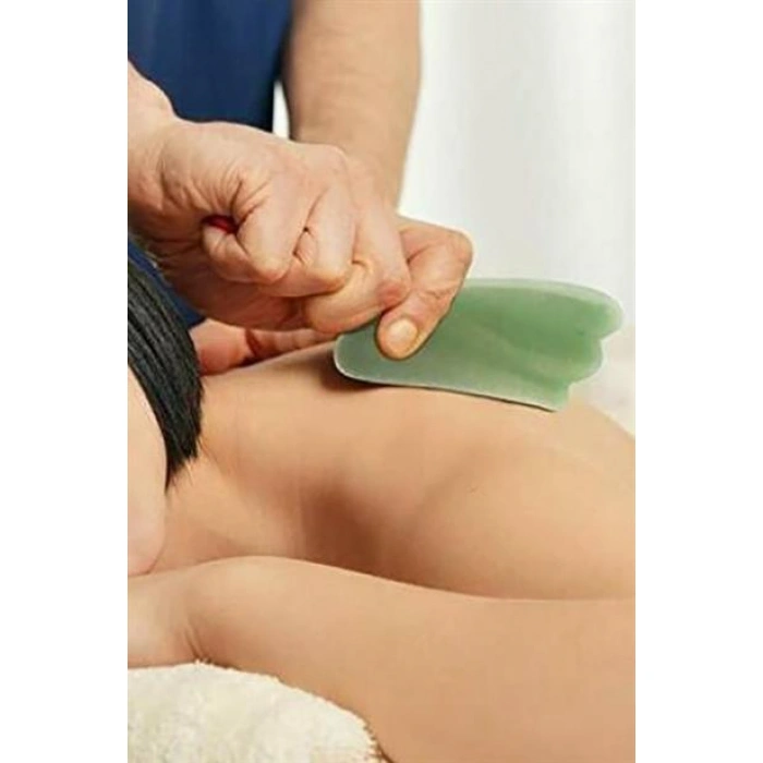 TUFEYO Çift Taraflı 2li Cilt Yüz Masaj Aleti Jade Roller Yeşim  Taşı Seti