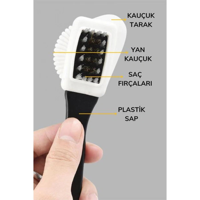 TUFEYO Çift Taraflı Pratik Taşınabilir Süet Nubuk Deri Çizme Bot Ayakkabı Temizleme Bakım Fırçası
