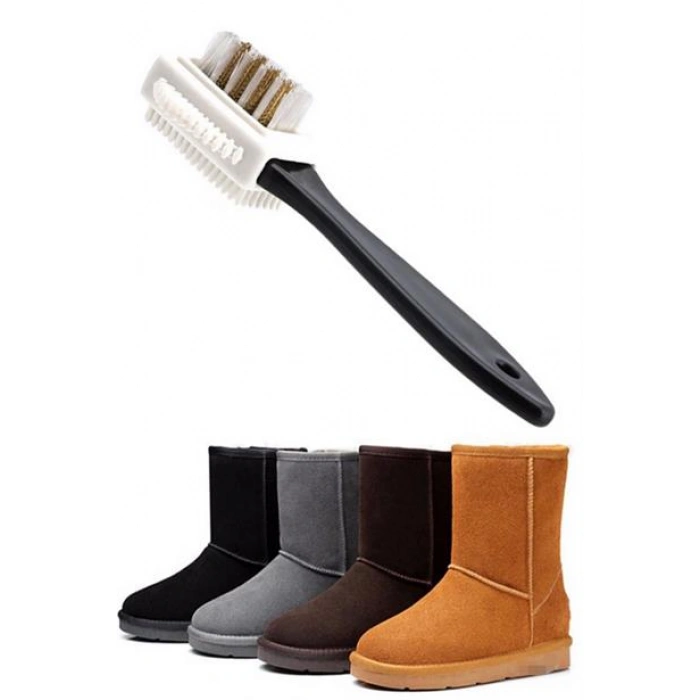 TUFEYO Çift Taraflı Pratik Taşınabilir Süet Nubuk Deri Çizme Bot Ayakkabı Temizleme Bakım Fırçası