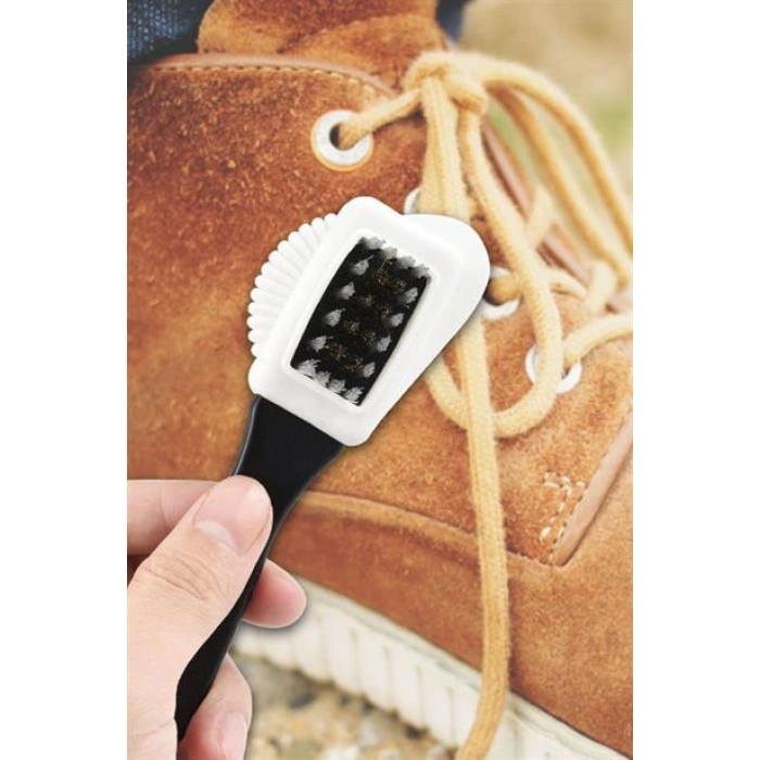 TUFEYO Çift Taraflı Pratik Taşınabilir Süet Nubuk Deri Çizme Bot Ayakkabı Temizleme Bakım Fırçası