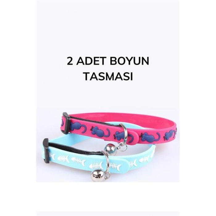 TUFEYO Çıngıraklı Zilli Sevimli Renkli Slikon Kedi Köpek Boyun Tasması