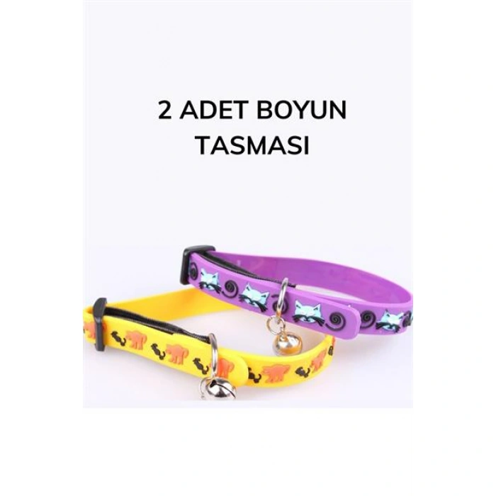 TUFEYO Çıngıraklı Zilli Sevimli Renkli Slikon Kedi Köpek Boyun Tasması