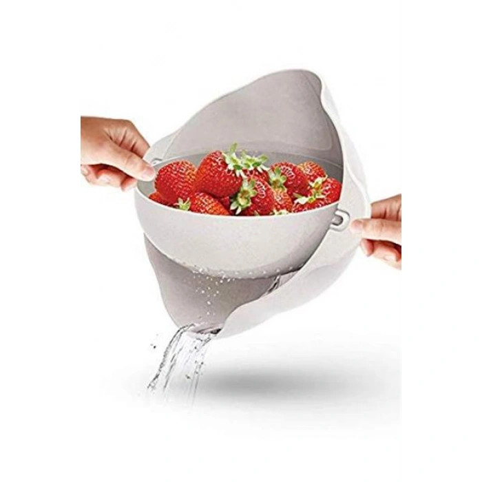 TUFEYO Çok Amaçlı 360 Derece Dönebilir Pratik Hazneli Mutfak Süzgeç Elek