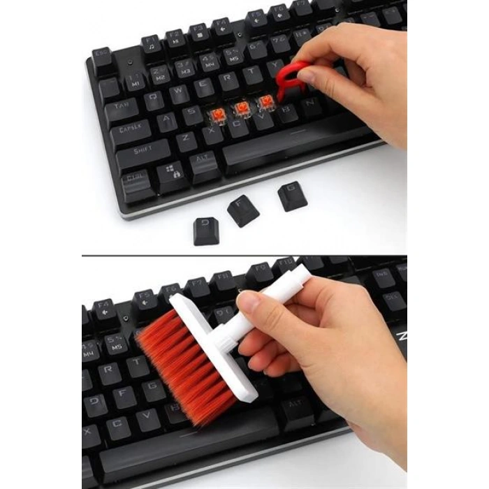 TUFEYO Çok Amaçlı Kırmızı Hassas Fırça Başlıklı  Bilgisayar Laptop Temizleme Fırçası