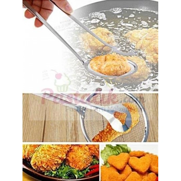 TUFEYO Çok Amaçlı Süzgeçli Paslanmaz Metal Haşlama Ve Kızartma Maşası
