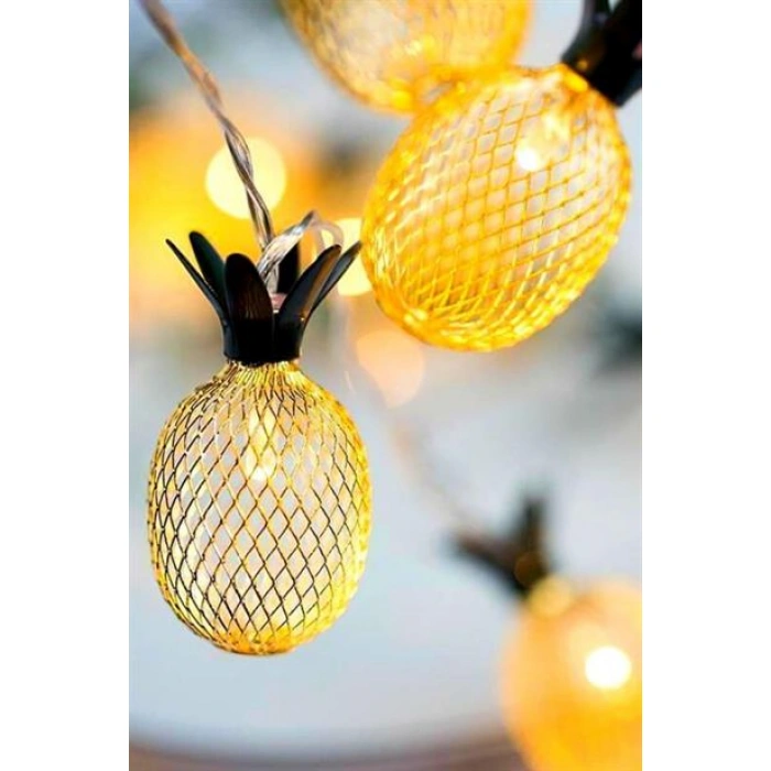 TUFEYO Dekoratif Pilli Pineapple Ananas Pilli Şerit Led Işık (1 Metre)