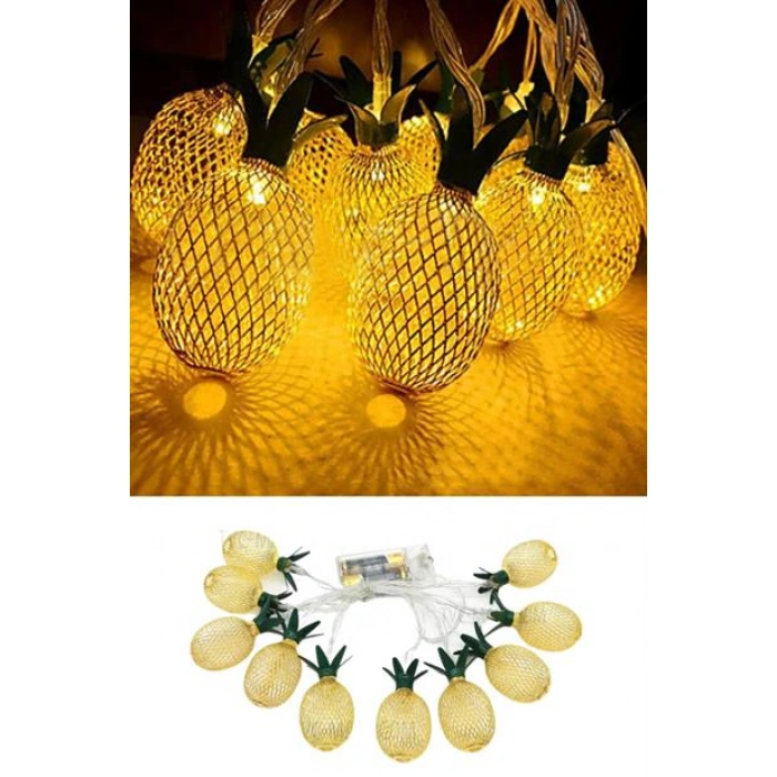 TUFEYO Dekoratif Pilli Pineapple Ananas Pilli Şerit Led Işık (1 Metre)