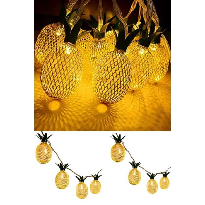 TUFEYO Dekoratif Pilli Pineapple Ananas Pilli Şerit Led Işık (1 Metre)