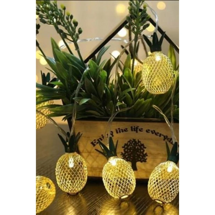 TUFEYO Dekoratif Pilli Pineapple Ananas Pilli Şerit Led Işık (1 Metre)