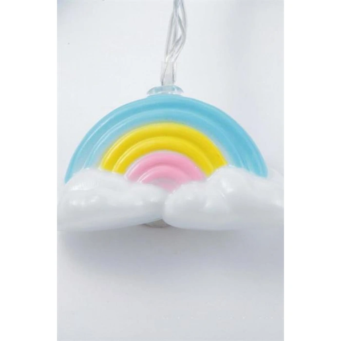 TUFEYO Dekoratif Şirin Gökkuşağı Pilli İp Şerit Led Işık Gece Lambası