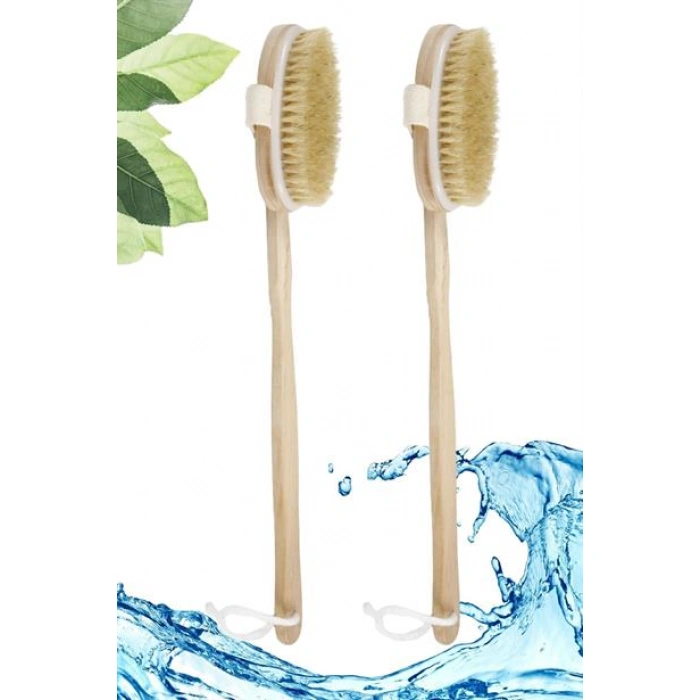 TUFEYO Doğal At Kılı Selülit Karşıtı Sapı Çıkabilen Ahşap Banyo Fırçası