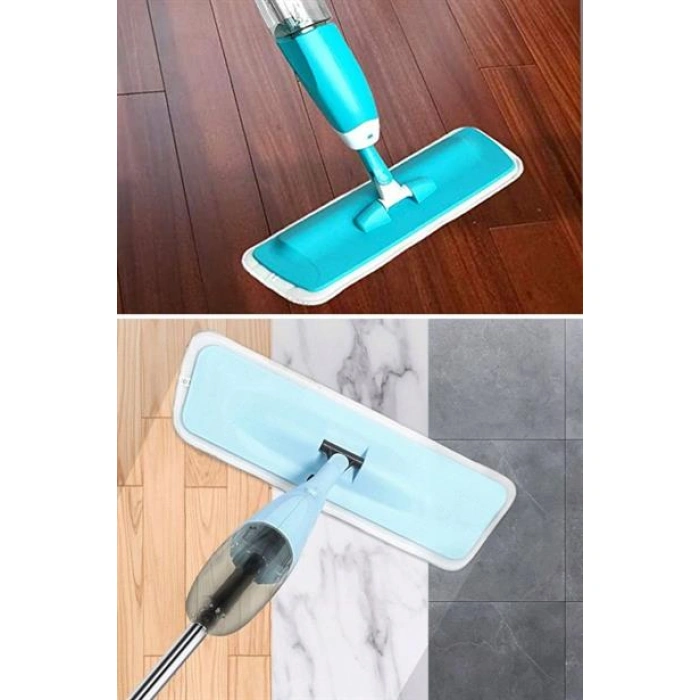 TUFEYO Döner Başlıklı Spreyli Mop Parke Ahşap Fayans Temizleyici Su Hazneli Sihirli Paspas