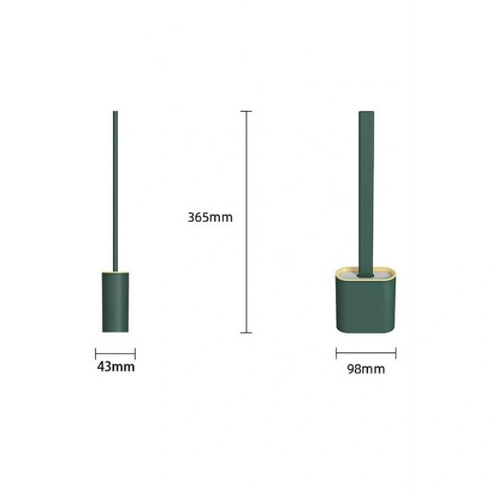 TUFEYO Duvara Monte Edilebilir Kapaklı Askılı Klozet Yumuşak Silikon Başlıklı Tuvalet Fırçası Seti