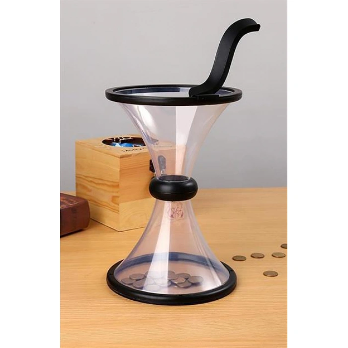 TUFEYO Eğlenceli Huni Şeklinde İlginç Şeffaf Para Biriktirme Kumbarası