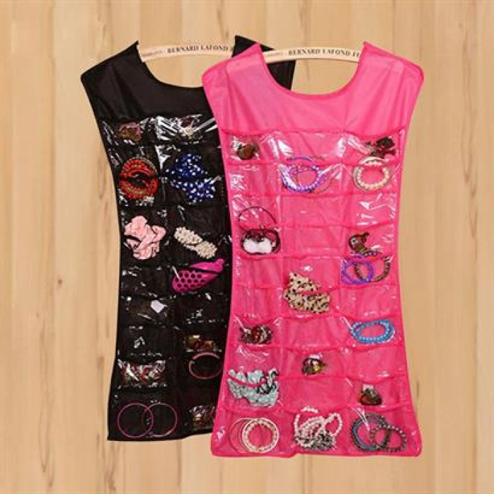 TUFEYO Elbise Şeklinde Takı Organizeri - Pembe