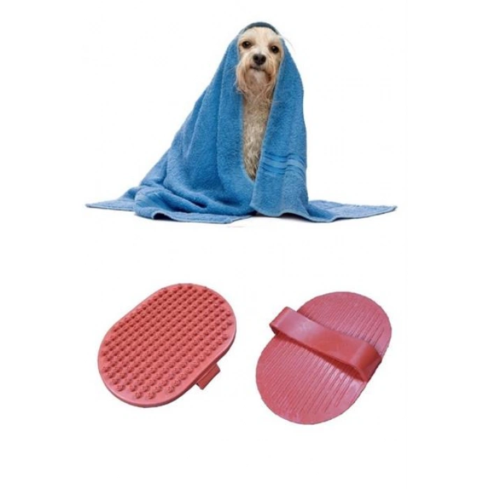 TUFEYO Ergonomik Masajlı Evcil Hayvan Kedi Köpek Yıkama Fırçası Aparatı