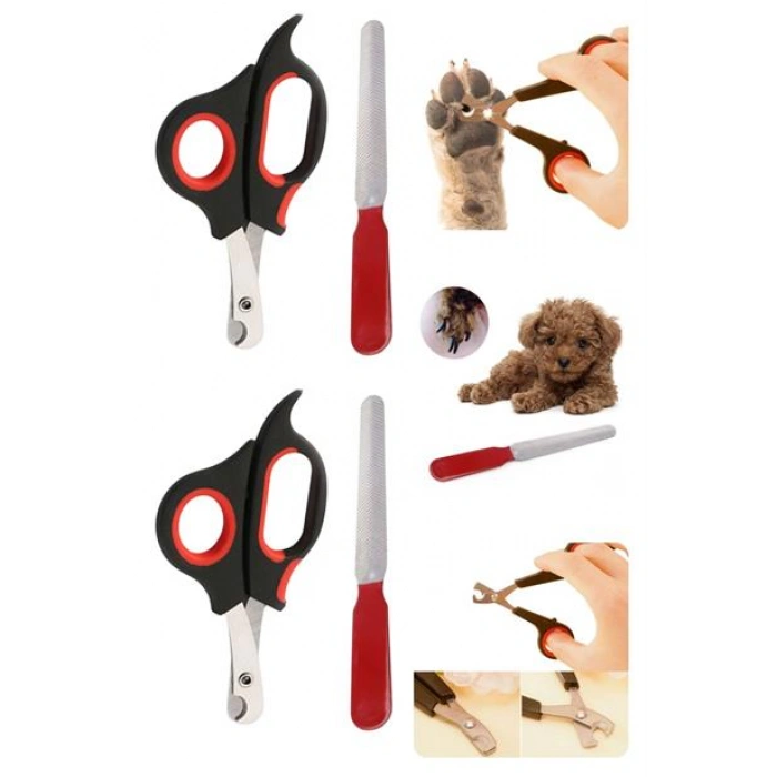 TUFEYO Evcil Hayvan Tırnak Makası Ve Törpü Seti Manikür Pedikür Pati Bakım Aleti Kaymaz Sap