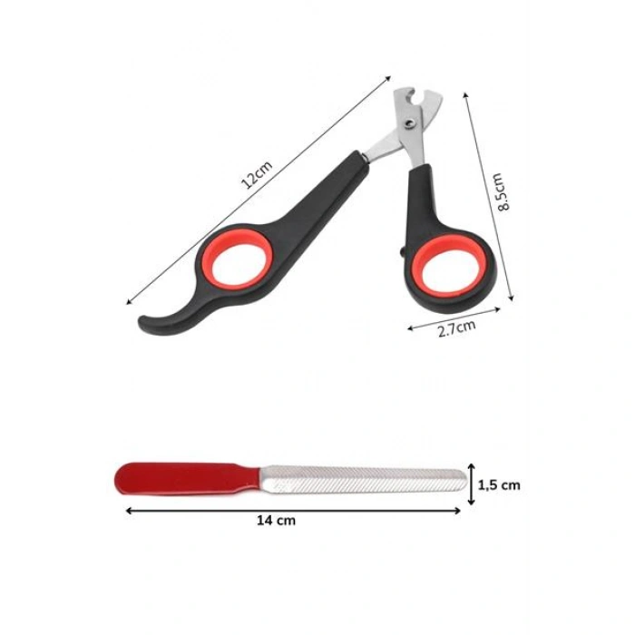 TUFEYO Evcil Hayvan Tırnak Makası Ve Törpü Seti Manikür Pedikür Pati Bakım Aleti Kaymaz Sap