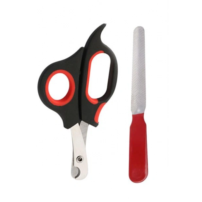 TUFEYO Evcil Hayvan Tırnak Makası Ve Törpü Seti Manikür Pedikür Pati Bakım Aleti Kaymaz Sap