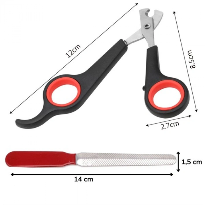 TUFEYO Evcil Hayvan Tırnak Makası Ve Törpü Seti Manikür Pedikür Pati Bakım Aleti Kaymaz Sap