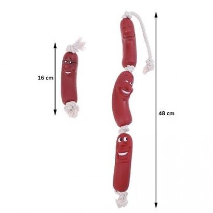 TUFEYO Evcil Hayvanlar İçin Eğitici 4 Adet Sevimli Oyuncak Sosis