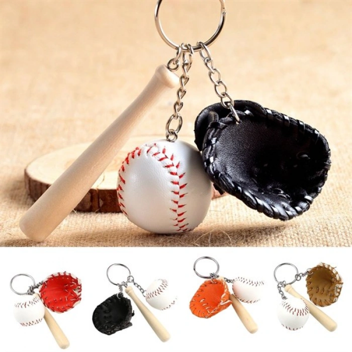 TUFEYO Gerçekçi Beyzbol Tasarımlı Şık Anahtarlık Kolye Çanta Süsü Baseball Keychain