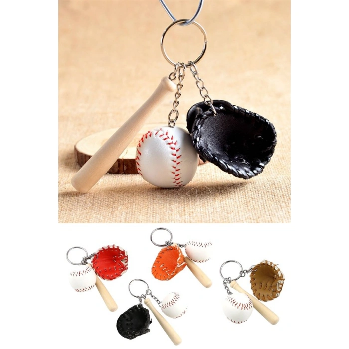 TUFEYO Gerçekçi Beyzbol Tasarımlı Şık Anahtarlık Kolye Çanta Süsü Baseball Keychain
