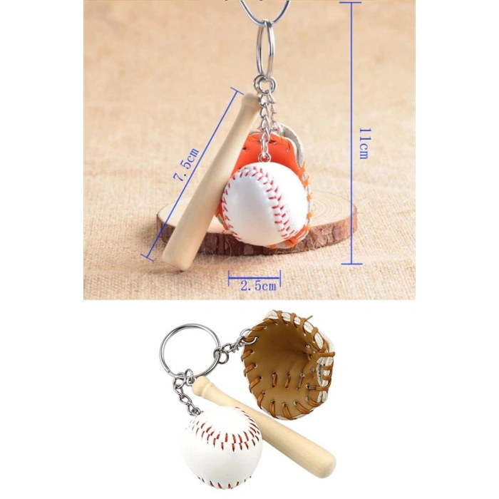TUFEYO Gerçekçi Beyzbol Tasarımlı Şık Anahtarlık Kolye Çanta Süsü Baseball Keychain