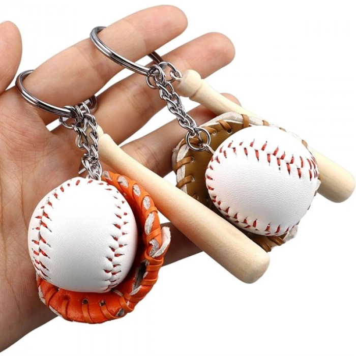 TUFEYO Gerçekçi Beyzbol Tasarımlı Şık Anahtarlık Kolye Çanta Süsü Baseball Keychain