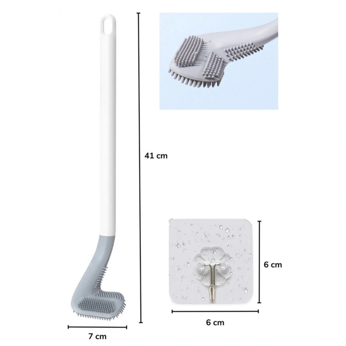 TUFEYO Golf Tasarımlı Silikon WC Klozet Mutfak Temizlik Fırçası Kanca Hediyeli